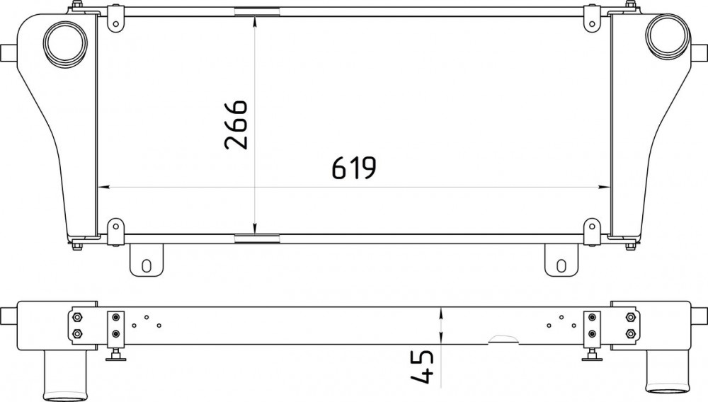 Охладитель наддува воздуха на A21R22 NEXT с дв. Cummins ISF 2.8 (Евро-4) A21R22А-1172010